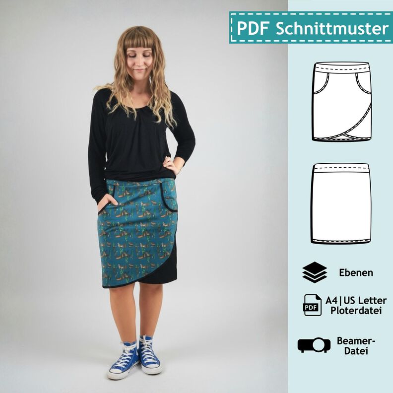 Rock in Wickeloptik, Schnitt mit Ebenen, A4, A0+, Beamer image number 1