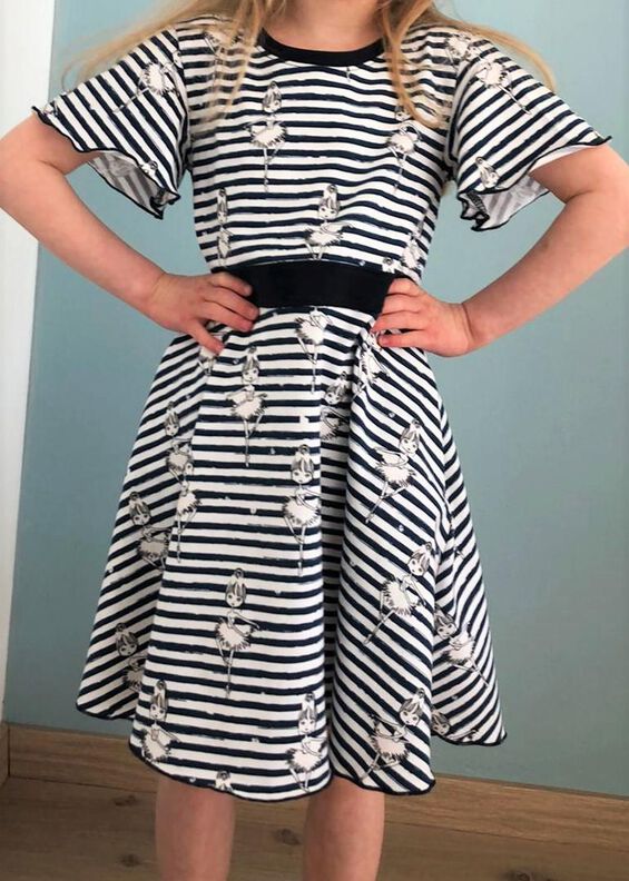 Bella Jerseykleid Kinder mit Glockenrock Gr. 86-158, A4+A0 image number 2
