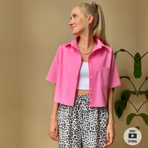 oversize Kurzarmbluse Bill  / 3 Längen