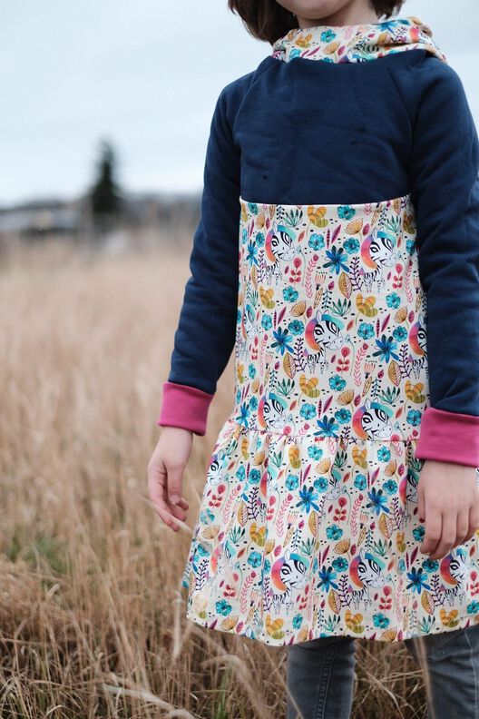 *Girls Raglan Dress* Hoodiekleid Tunika Ballonärmel  image number 3