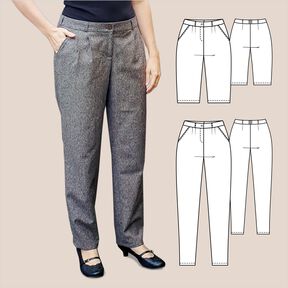 Ella – Lange oder kurze Bundfaltenhose, Gr. 34-50, A4+A0