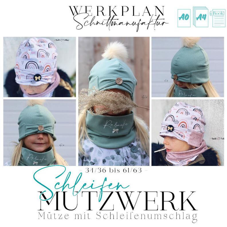 Schleifen MützWERK | Mütze mit Schleifenumschlag | A0 & A4 image number 1