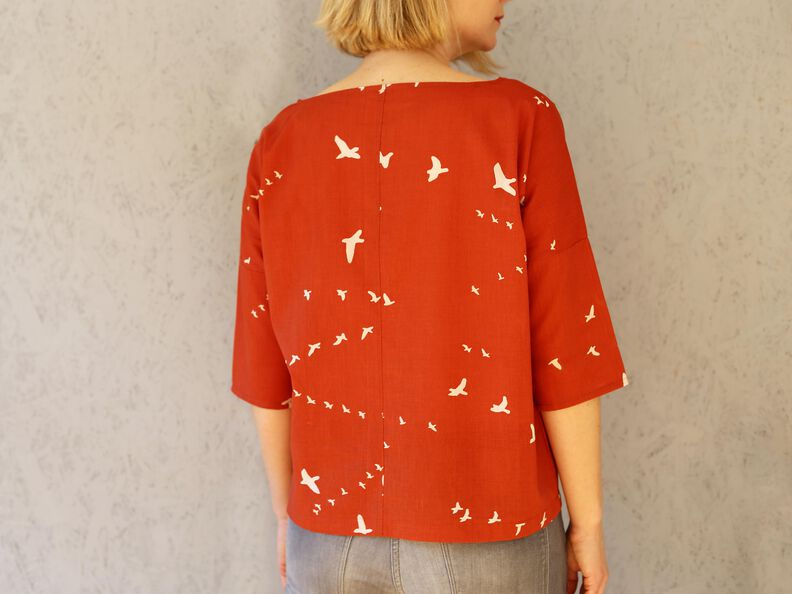 FRAU AIKO kurze Bluse mit Taschen & 3/4-Ärmeln - XXS-L image number 5