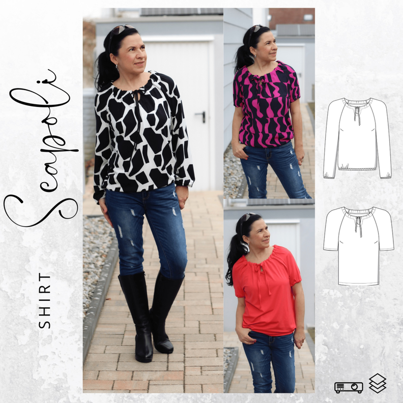  Shirt / Bluse SCAPOLI Gr. 34-56 Ebook Schnittmuster image number 1