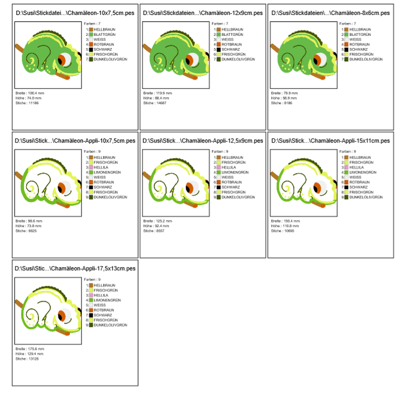 Stickdatei Cham&auml;leon image number 3