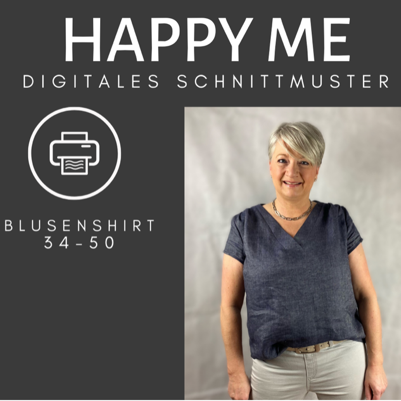 HappyMe Schnittmuster & Nähanleitung Bluse Shirt 36-48 image number 1