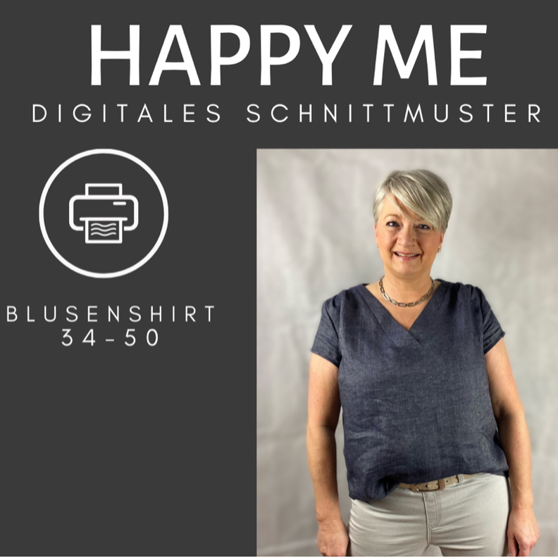 HappyMe Schnittmuster & Nähanleitung Bluse Shirt 36-48 image number 1