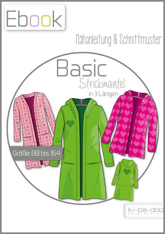 Ebook/Nähanleitung Basic Strickmantel Mädchen Gr. 80-164 image number 1