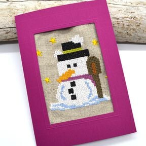 Stickdatei Schneemann Kreuzstich Winter