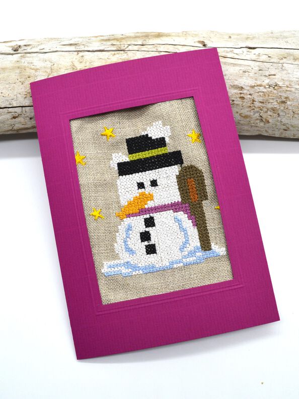 Stickdatei Schneemann Kreuzstich Winter image number 2