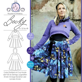 Becky Gr. 32 bis 48 Set aus Crop-Oberteil und Drehkleid