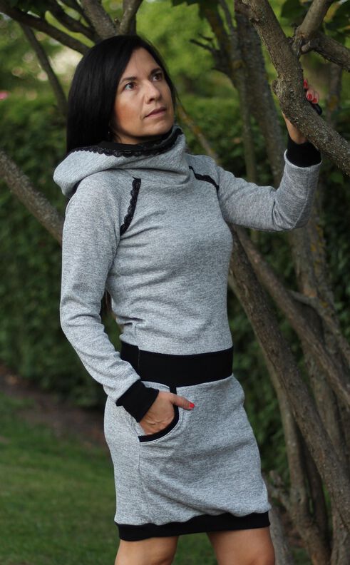 Hoodiekleid/Hoodie JULIETA Gr. 34-52 +Add on, BEAMERDATEI image number 5
