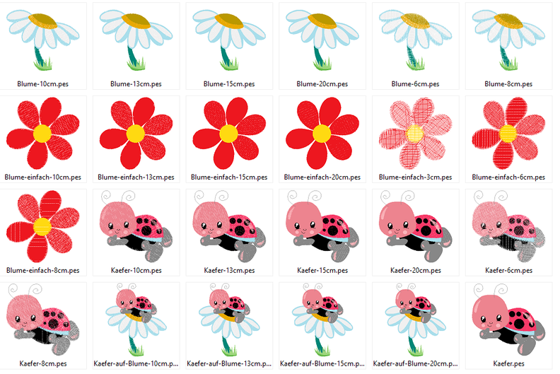Stickdatei - Käfer Marienkäfer auf Blume Lady bug image number 5