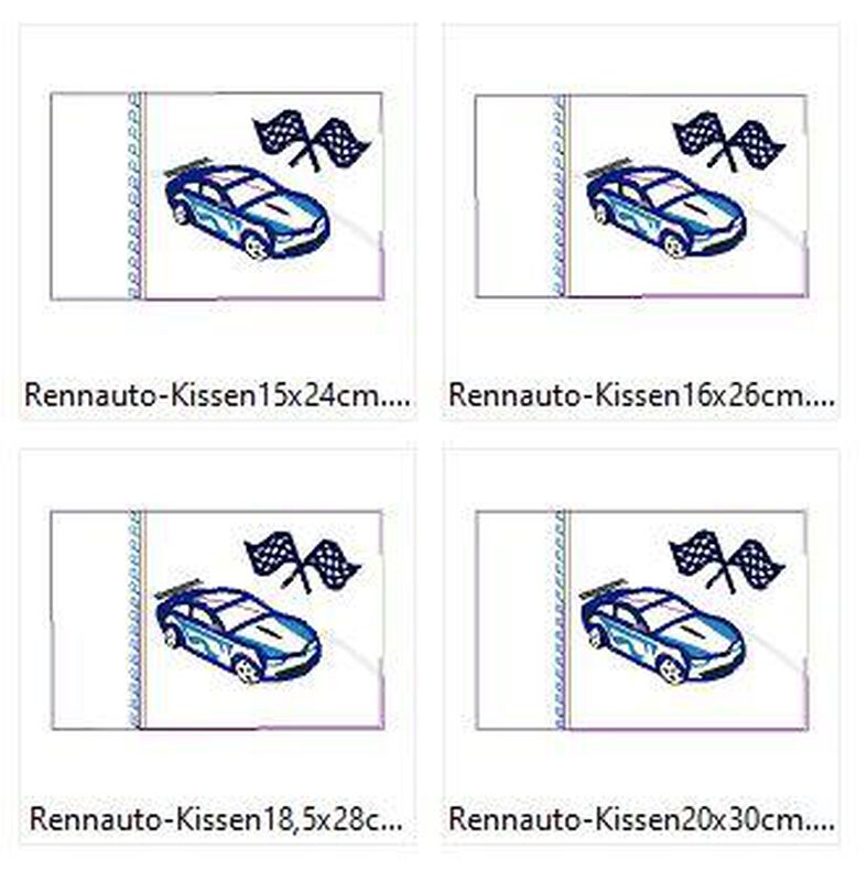 Rennauto - Kissen ITH - Stickdatei image number 7