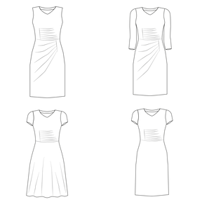 Kleid JOYCE CUP D Gr. 34-54 PDF-Schnitt A4, A0