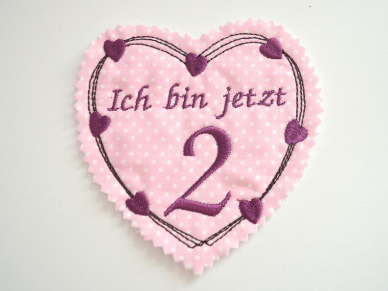 Stickdatei Herz 5er SET 10x10cm zum Geburtstag Zahlen image number 6
