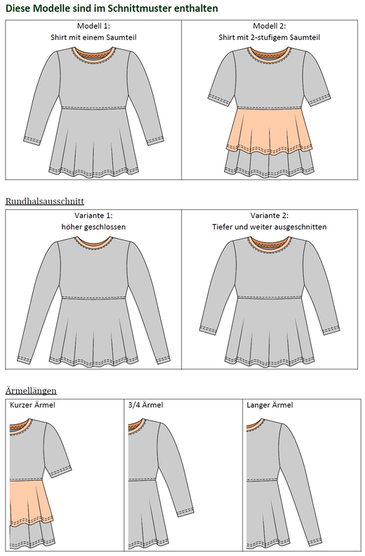 Kinder Jerseyshirt „Leonie“ mit Stufen-Saum Gr 98-164, A4+A0 image number 11
