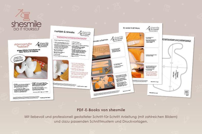 Elefantenkissen Nelefant (Nähanleitung und Schnittmuster) image number 3