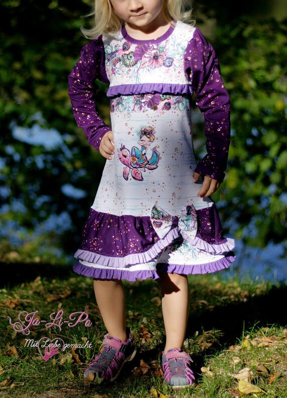 Kleid Rosie Gr. 62 - 164 Rüschenkleid Raffung Puffärmel image number 3