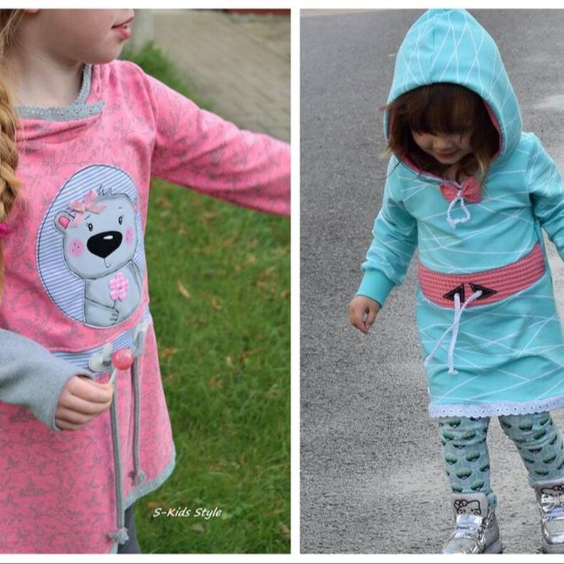 Hoodie Tunika Kleid ZOE 74 - 164 eBook Schnittmuster image number 1