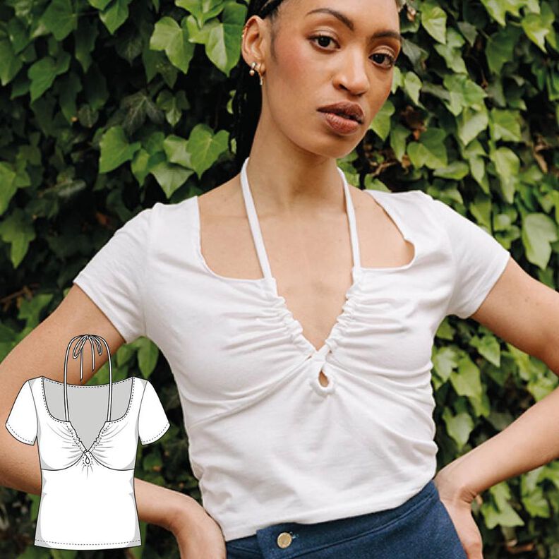 Neckholder Top Schnittmuster Damen XS-XXXL T-Shirt Jersey image number 1