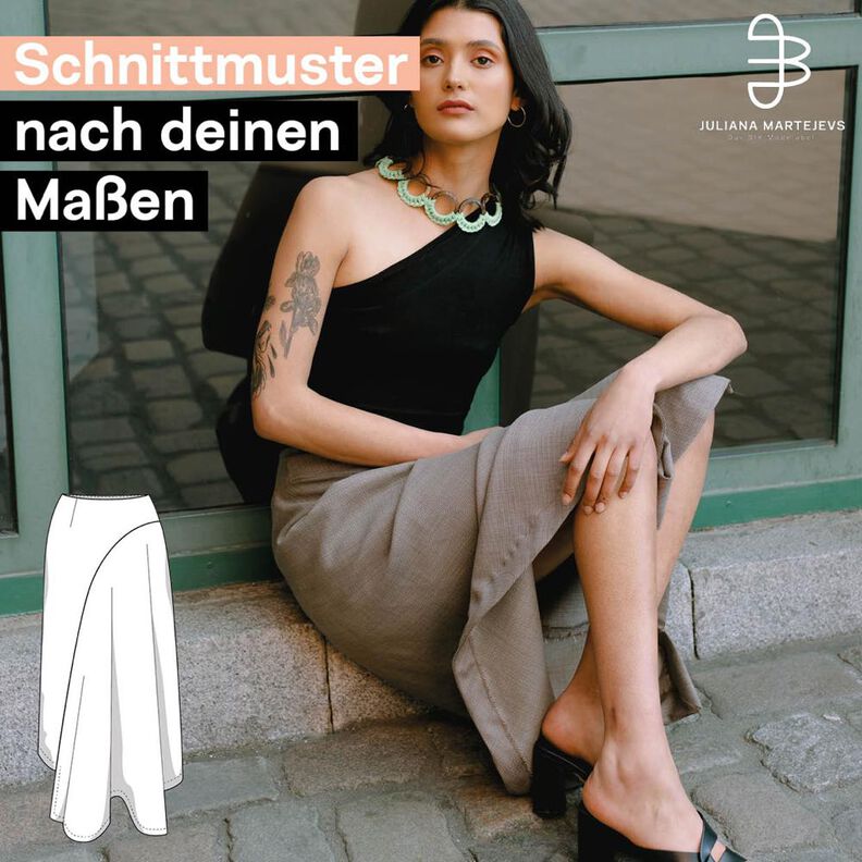 Schnittmuster nach deinen Maßen für einen Rock in Midilänge image number 1