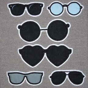 Stickdatei Sonnenbrille Stoffapplikation Kuscheltiere Kissen