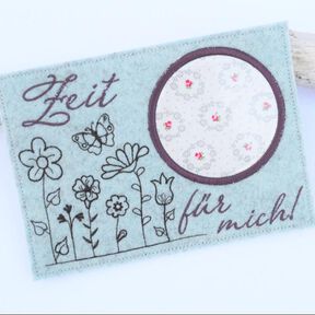 Stickdatei Mugrug ITH Blumen Blumenwiese Zeit f&uuml;r mich