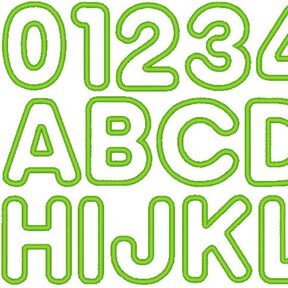 8cm Buchstaben und Zahlen Stickdatei Alphabet Zahl