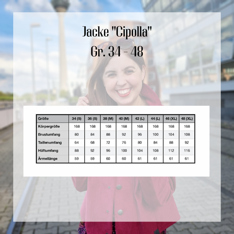 Übergangsjacke „Cipolla“ (Gr. 34 – 48), Schnittmuster EBOOK image number 3