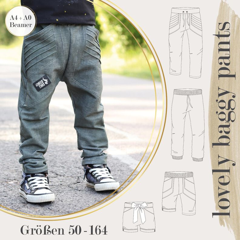 BEAMER + A0 lovely baggy pants 50-164 Kombi Hose Short image number 1