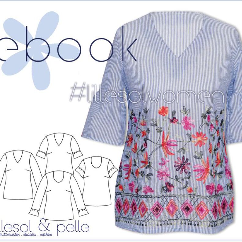 Ebook / Schnittmuster  Volant-Bluse *mit A0-Datei + Video* image number 1