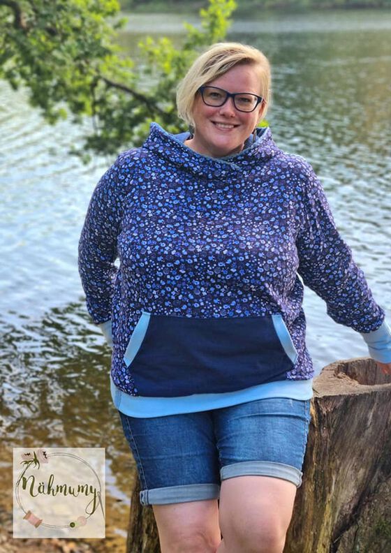 Musselin Hoodie Sweater Musling Gr. 32-50, Leinen, A4 + A0 image number 6
