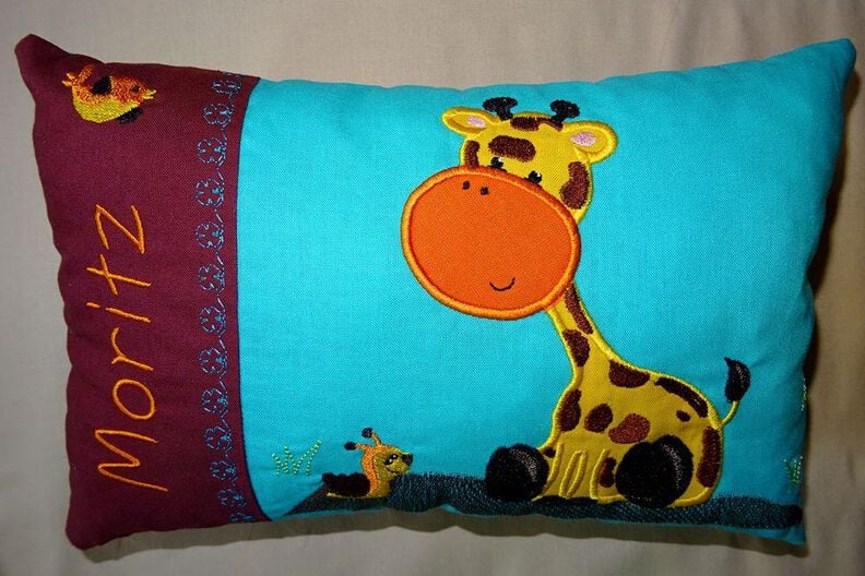 Stickdatei Giraffe + Schnecke Kissen / L&auml;tzchen SET ITH image number 5