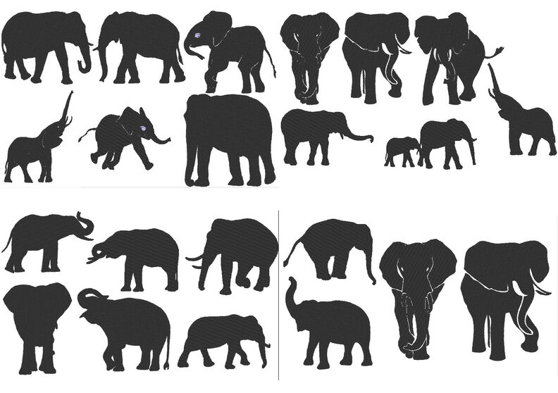 Elefant Stickdatei Silhouetten image number 7