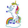 Einhorn stehend auf der Wolke mit Regenbogen Stickdatei  thumbnail number 1