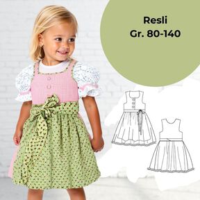 Schnittmuster Kinderdirndl Resli Gr. 80 -140