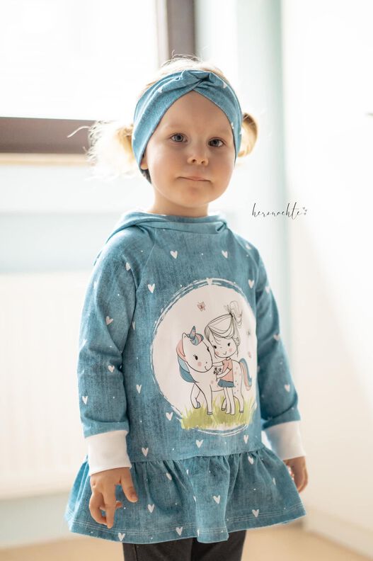 *Girls Raglan Dress* Hoodiekleid Tunika Ballonärmel  image number 8
