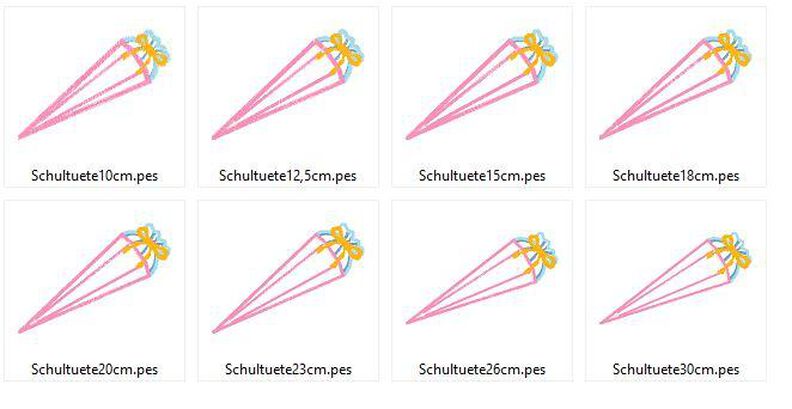Schultüte Zuckertüte Stickdatei image number 2