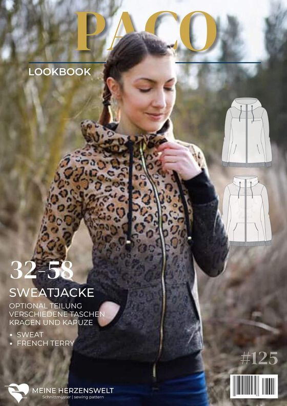 Sweatjacke Damen Schnittmuster Gr. 32-58 - Paco #125 image number 10