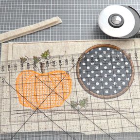 Stickdatei Mug Rug  K&uuml;rbis 13x18cm und 13x20cm