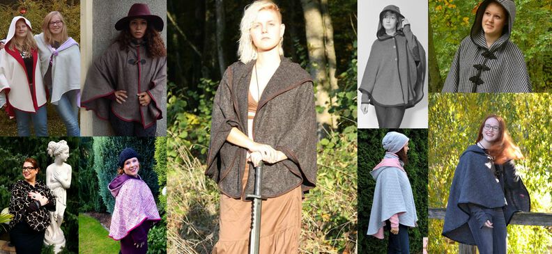 Jape - Poncho/Cape mit Kapuze 34-56 image number 3