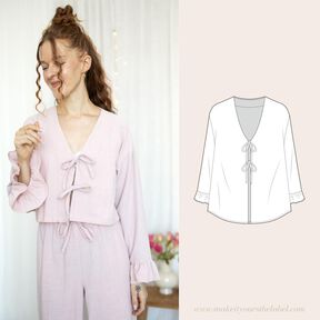 Rüschenbluse mit Schleifen