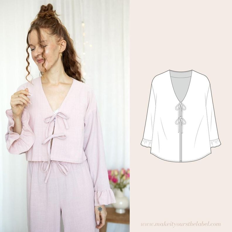 Rüschenbluse mit Schleifen image number 1
