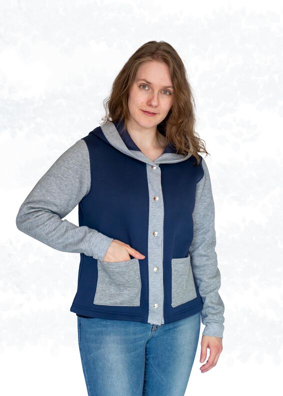 Daria Sweatjacke/Weste mit Knöpfen und Kapuze BU 80-116 image number 4