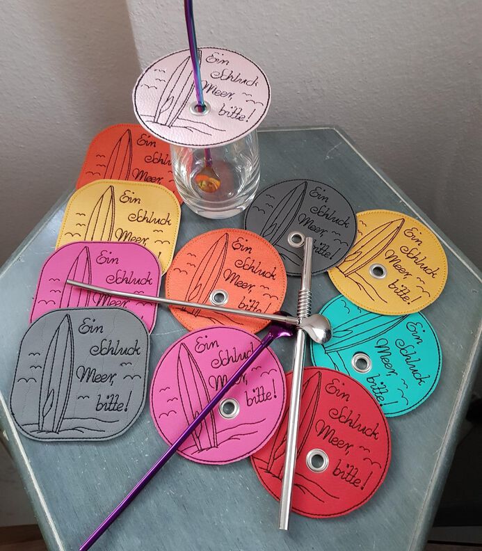 Stickdatei Meer Surfbrett Untersetzer Glasabdeckung image number 4