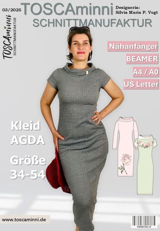 Kleid Agda  Gr. 34-54 | Jerseykleid A4/A0-Datei image number 10