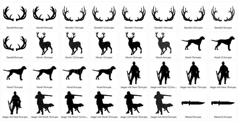Stickdatei - Jagd Hunting Jäger Silhouette image number 6