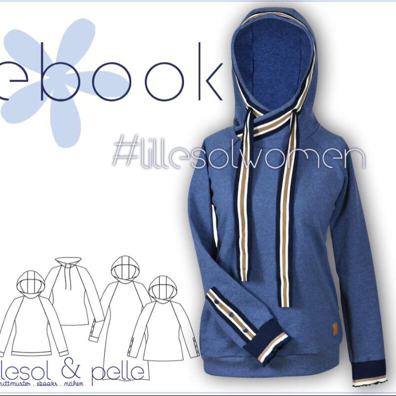 Ebook / Schnittmuster Raglan-Hoodie *mit A0-Datei + Video* image number 1