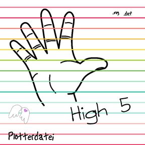 Plotterdatei High 5 Geburtstag Hand